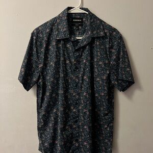 Bonobos Men's Dark Floral Shirt - Blue and Pink